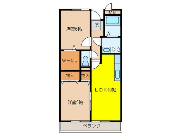 フリュイティア1の物件間取画像